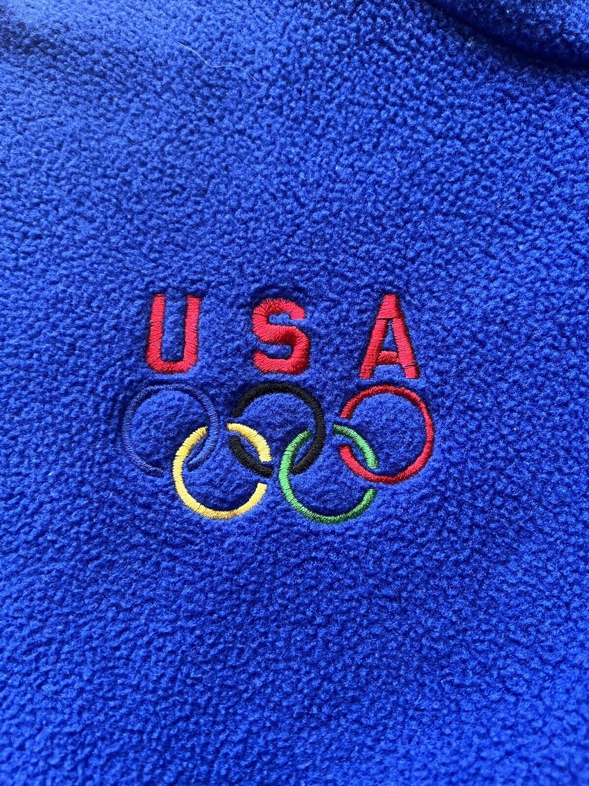 Marker Bindings USA Olympic Fleece Pullover 1/4 Zip Sweater Blue Size XL Skiing