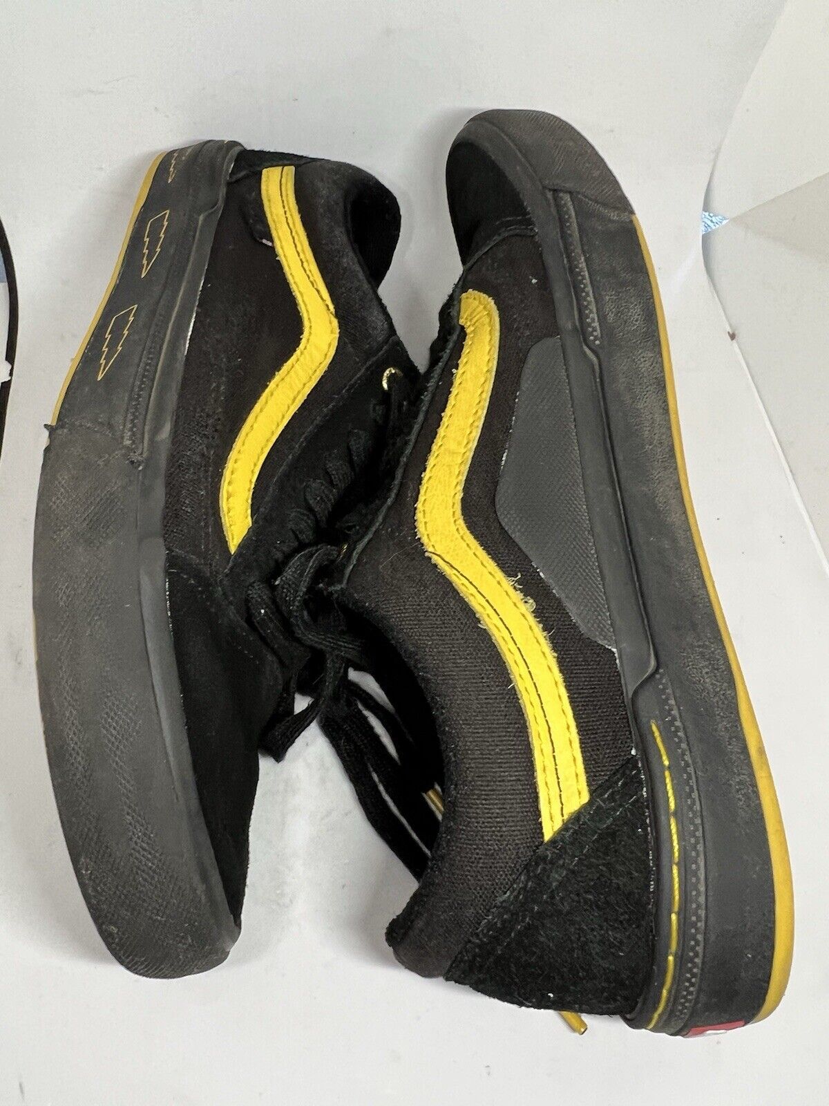 Vans Old Skool Pro BMX Larry Edgar Black & Yellow Shoes Lightning Bolts Mens 8