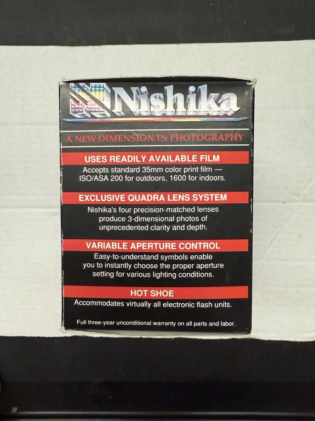 Nishika N9000 3D Quadra Lens System 35mm 3 D Camera Complete New Open Box