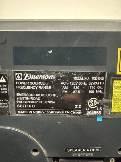 Emerson Triple-Play Linear CD Changer MS3100, 3 Disc Player Retro PARTS/REPAIR