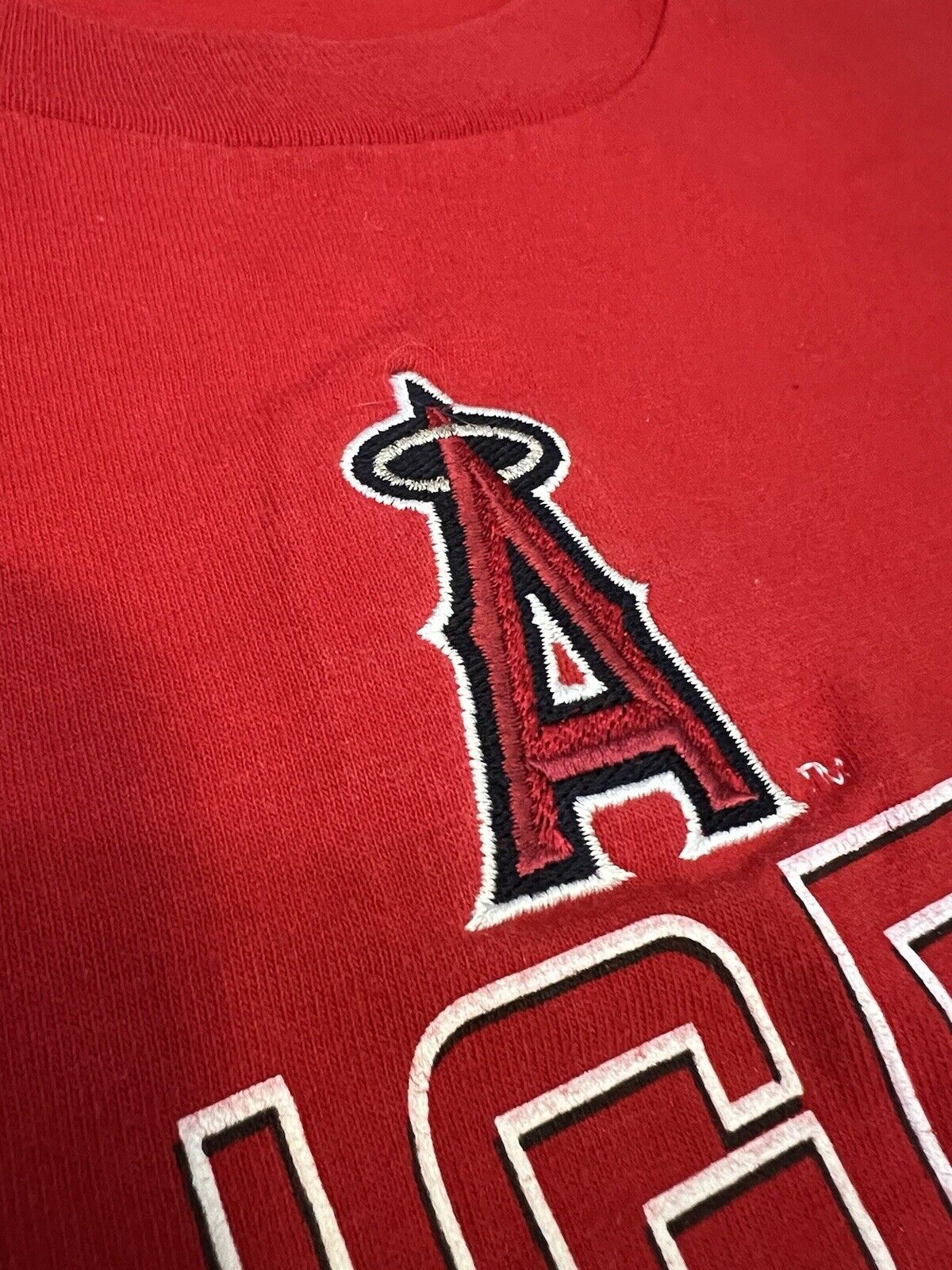 Vintage Anaheim Angels Shirt Mens Embroidered Red Lee Sport MLB Baseball 2002