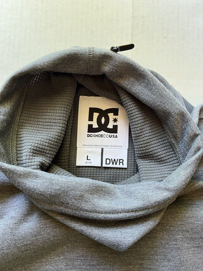 DC SHOES DWR Technical Funnel Zipper Pocket SWEATSHIRT BLACK Snowboard Cinch L