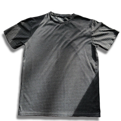 Loalde Geometric Hexagonal Crewneck Tshirt Gray Black  Mens Large