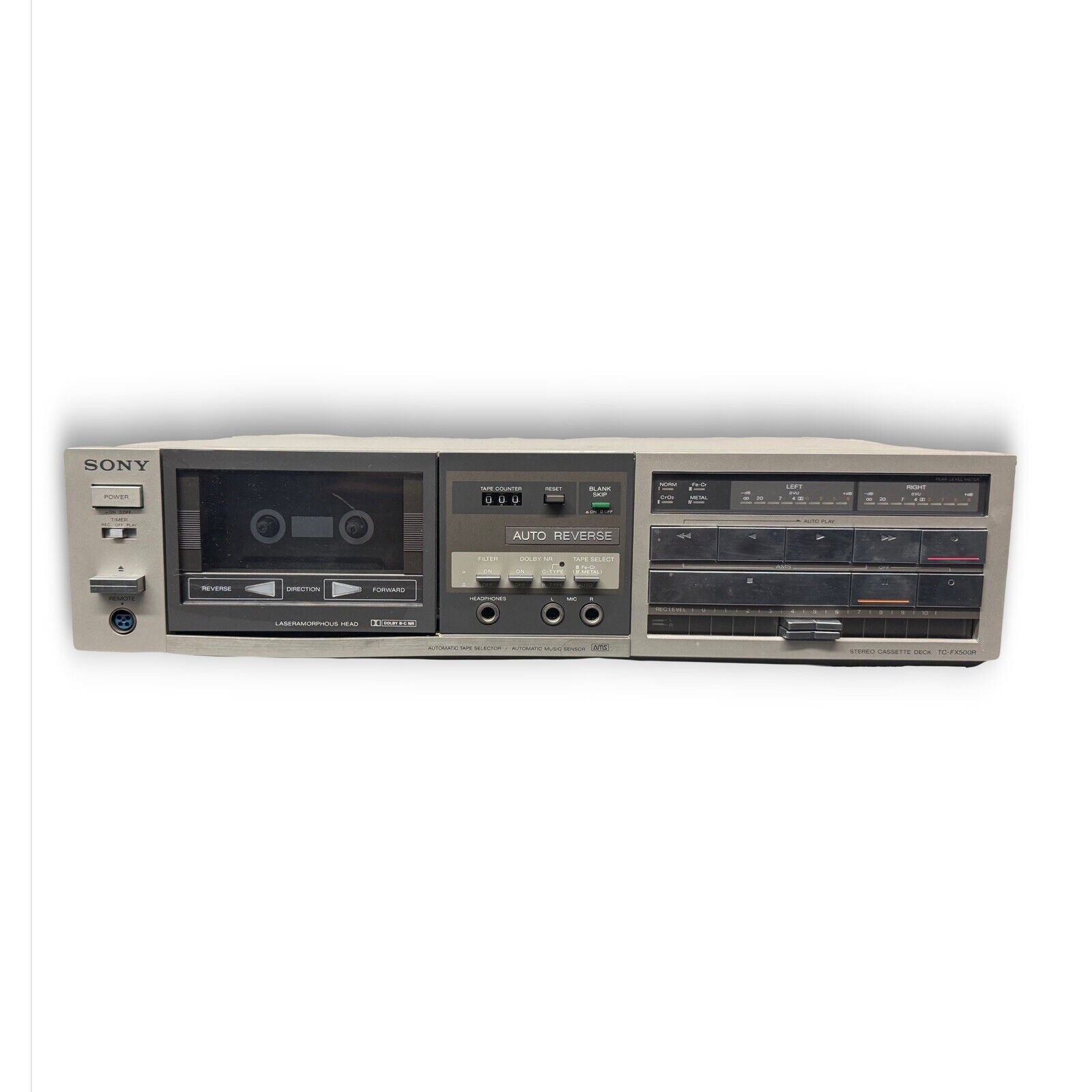 SONY TC-FX500R STEREO Hi-Fi CASSETTE DECK . Turns On. Sound System Japan Laser