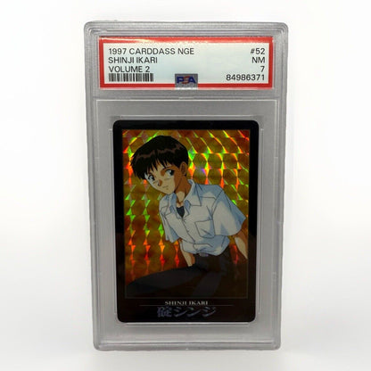 NGE Evangelion Carddass 2 052 Shinji Ikari #52 1997 Prism Japanese PSA 7 Card NM