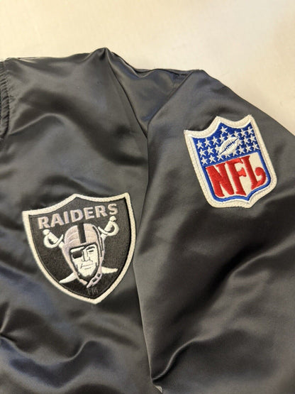 Vintage Oakland Raiders NFL Reversible Jacket Mens Large Starter Satin Bomber