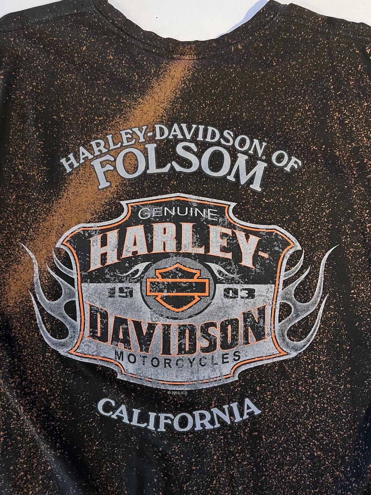 2012 Harley Davidson Of Folsom CA Mens Short Sleeve Shirt Black And Orange XL