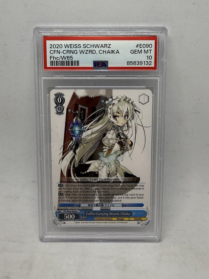 PSA 2020 WEISS SCHWARZ CFN-CRNG WZRD, CHAIKA Fhc/W65 PSA # E090 GEM MT 10 Anime