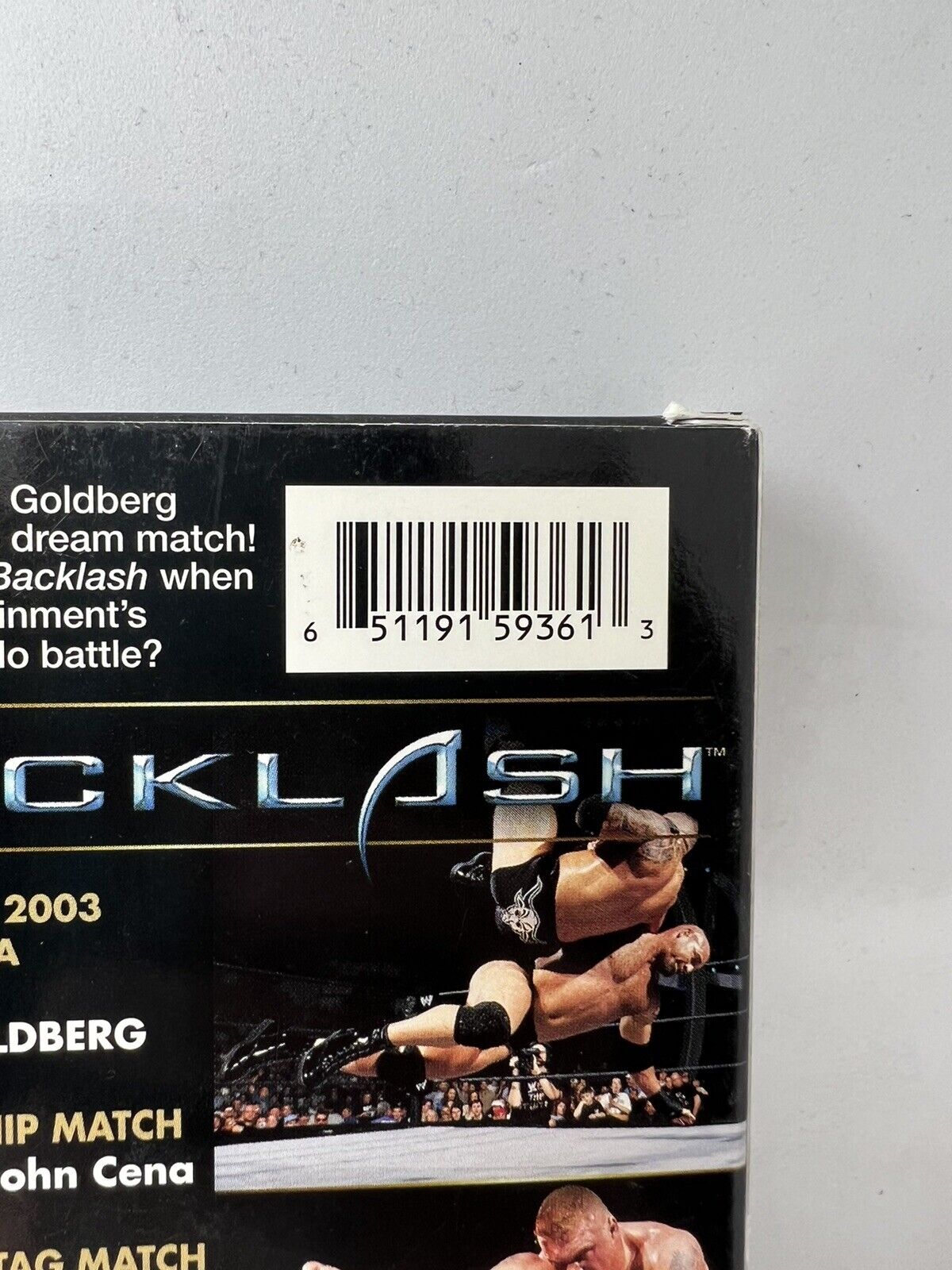 WWE - Backlash 2003 (VHS, 2003) Wrestling The Rock vs Goldberg WWF Trish Stratus