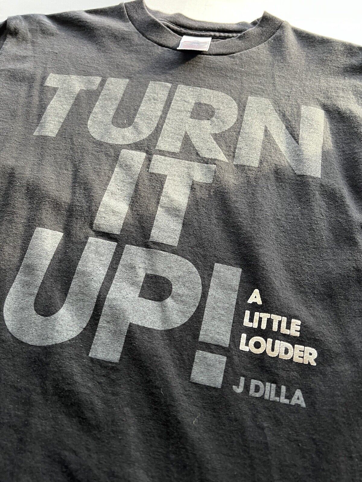 Vintage J Dilla Turn It Up! Stones Throw Ruff Draft Rap  RARE Black T Shirt