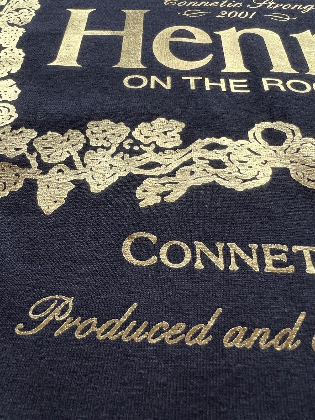 Connetic & Co Henny On the Rocks Gold Foil Print Tee SF Oakland Bay AreaCognac