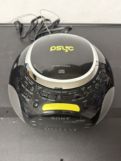 Sony PSYC CD Player AM/FM Radio ICFCD832 Black Tested Walkman Decor Graffiti Y2K