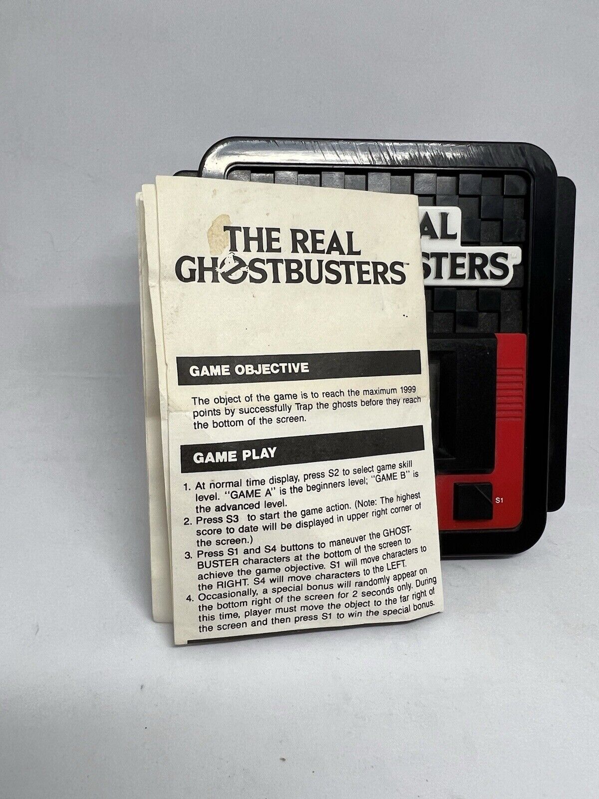 The Real Ghostbusters Handheld Game Remco 1988 With Original Manual. Clean!