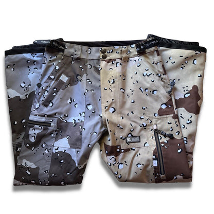 DC SHOES SNOWBOARD PANTS SPLIT CAMO 15k Waterproof Vents Brown Gray Winter Gear