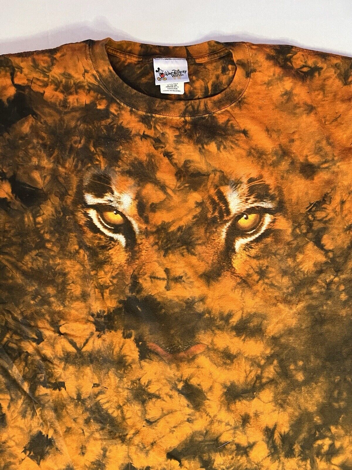 Vintage Disney World Animal Kingdom T Shirt Tie Dye Tiger 90’s Men’s XL Big Cat