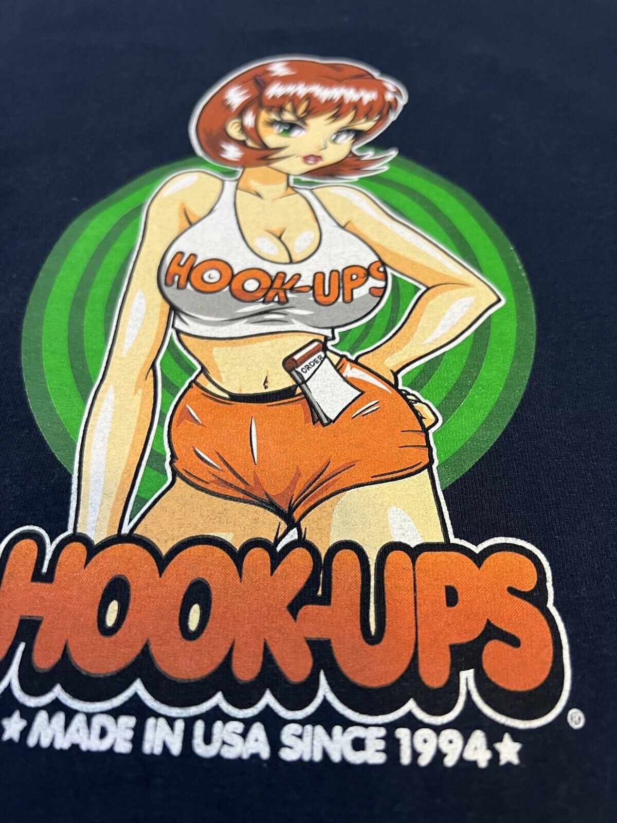 RARE Color 90 Hook-ups Skateboard T-shirt Mens Anime Miami Hooters SIZE M Blue