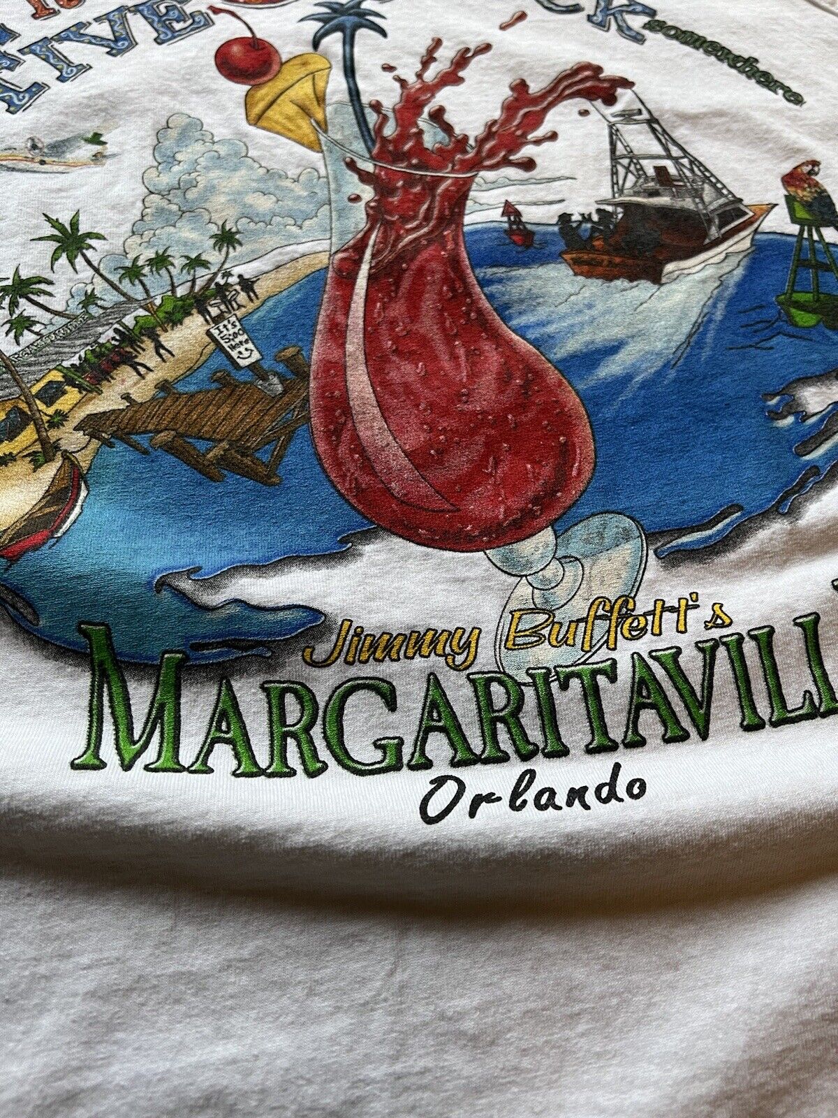 “It’s 5 O’ Clock Somewhere” Margaritaville Mens Orlando Large Tank Top Buffet FL