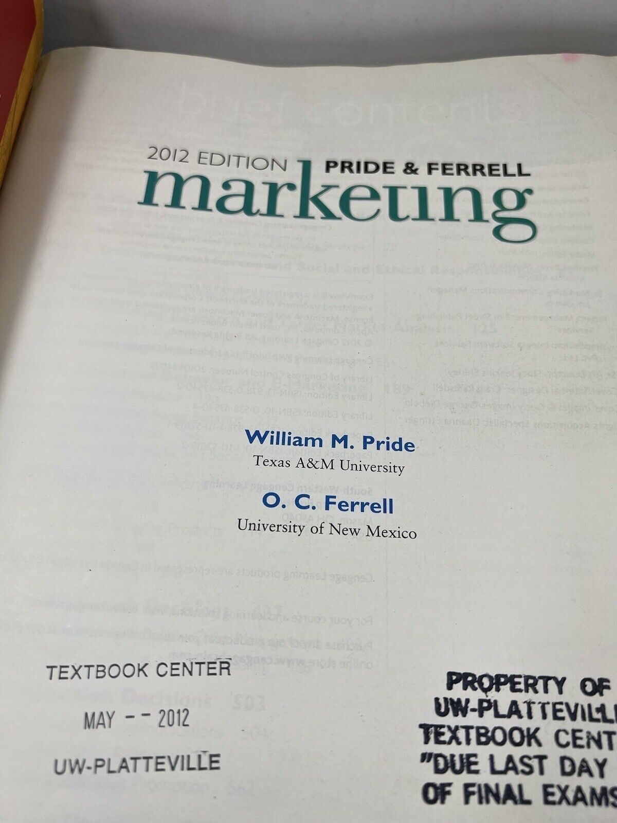 Marketing 2012 by Ferrell, O C Paperback / softback Book The Fast Free Shipping