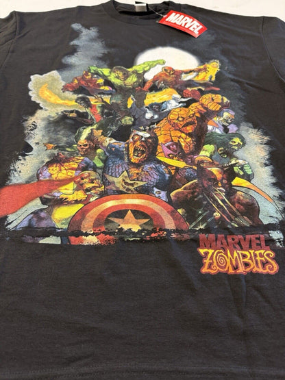 NWT 2007 MAD ENGINE Marvel Zombie Avengers Shirt MENS Zombie Superhero Crewneck