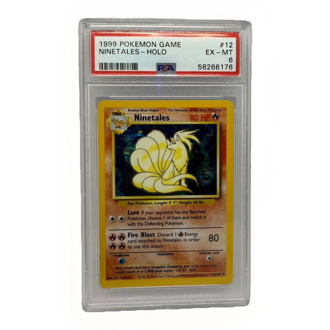 PSA 6 Ninetales Pokemon TCG Ex-MT  Base Set 13/130 BGS PSA GRADED VINTAGE Retro