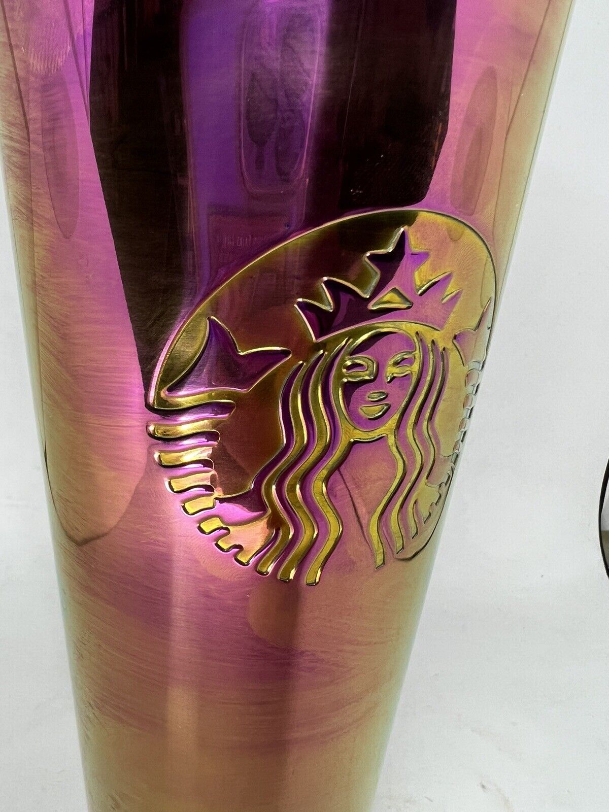 Rare Starbucks Iridescent Rainbow Purple Oil Slick Stainless Steel Tumbler 24oz