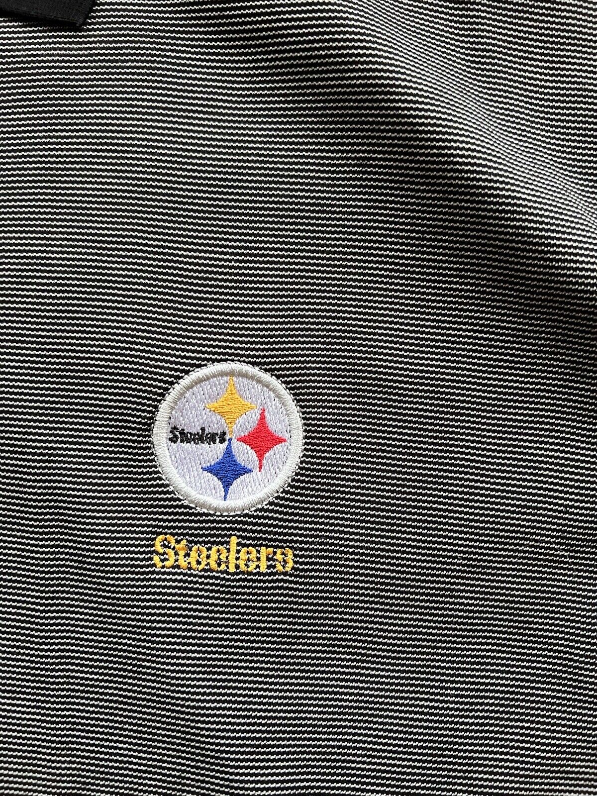 Pittsburgh Steelers NFL Football Men’s Polo Shirt L Golf Black Short Sleeve