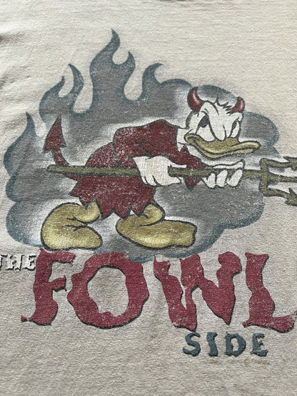 RARE The Fowl Side Donald Duck Y2K Shirt  Disney Store Devil Halloween Mens XL