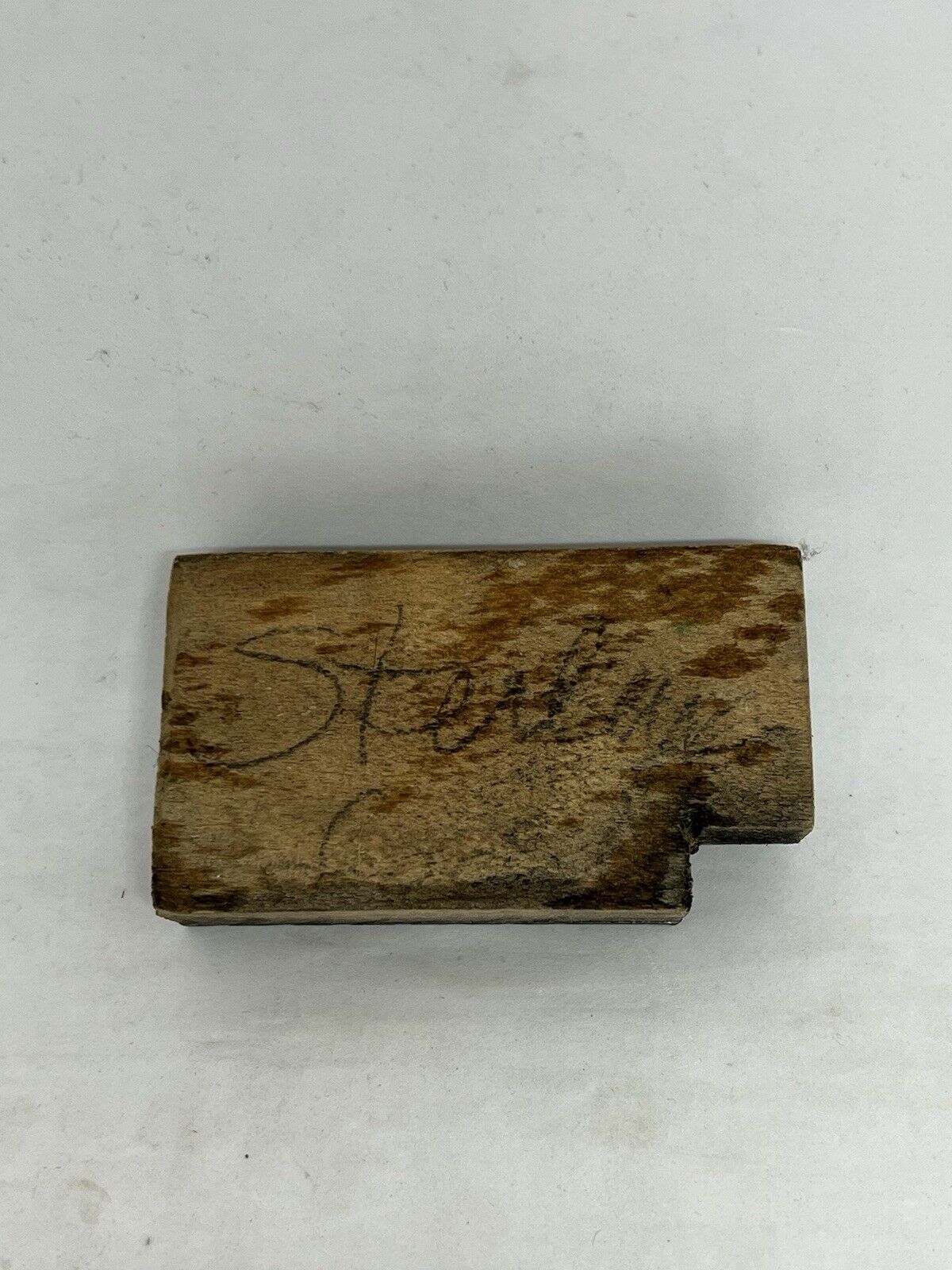 Vintage Printing Block “Sterling” Wood Stamp Metal Item Original Press Cube