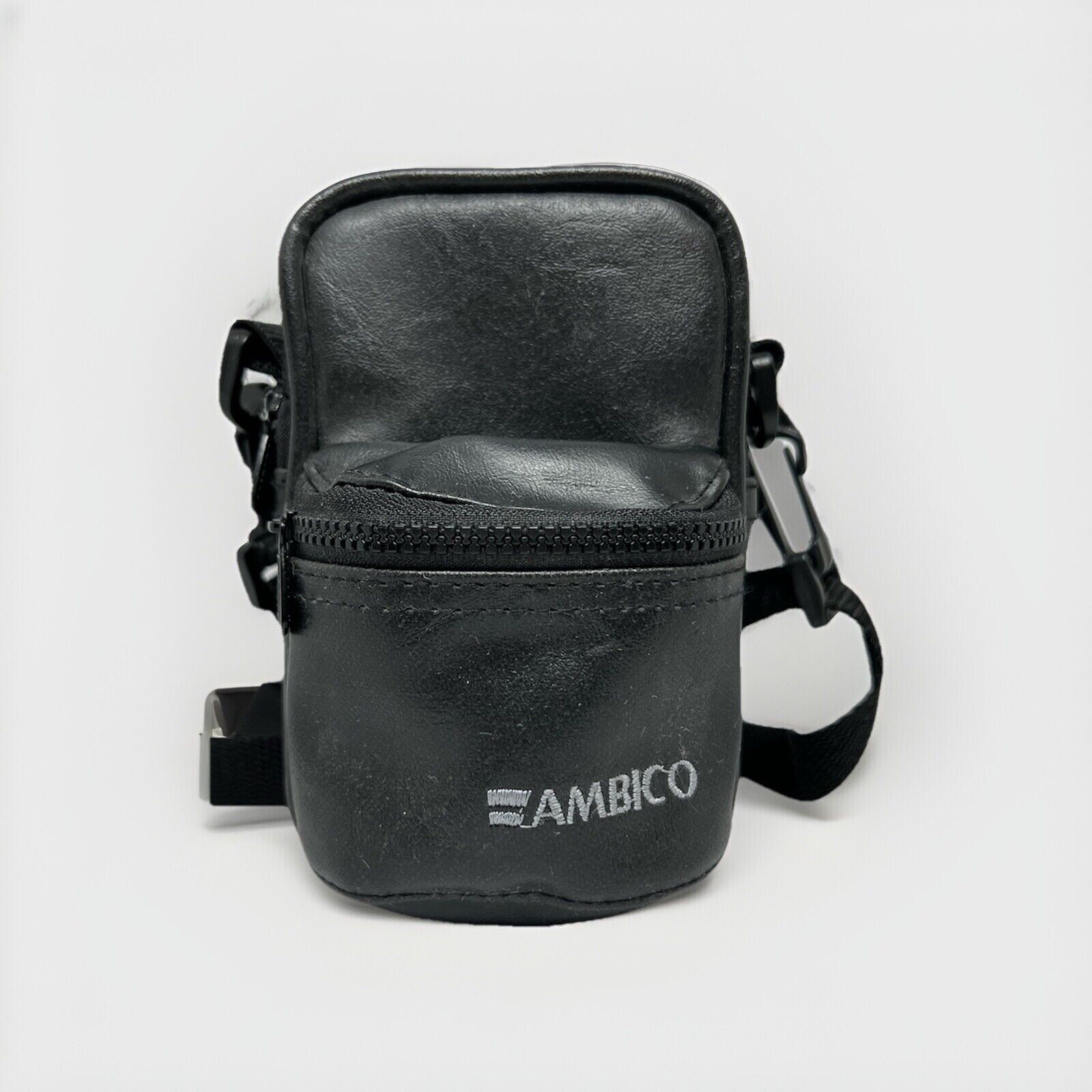 Ambico Camera Case Zip Up With Strap Black 35mm Cameras Leather Mini Backpack