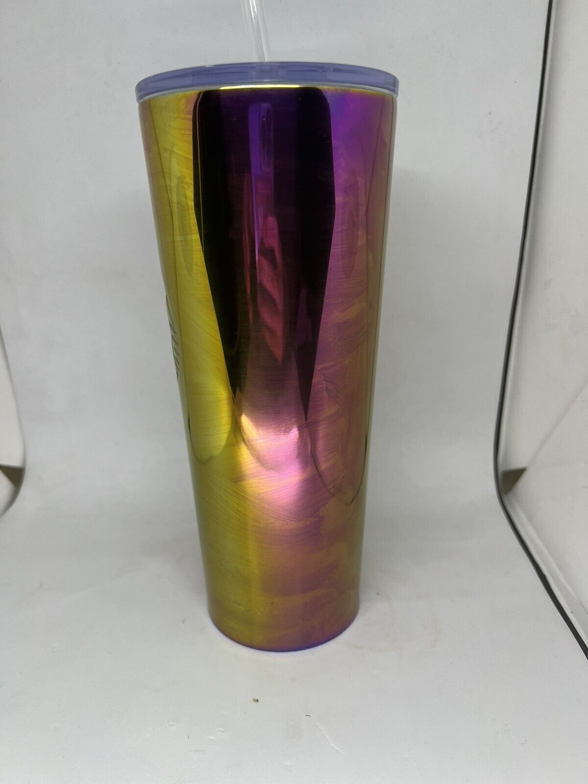 Rare Starbucks Iridescent Rainbow Purple Oil Slick Stainless Steel Tumbler 24oz