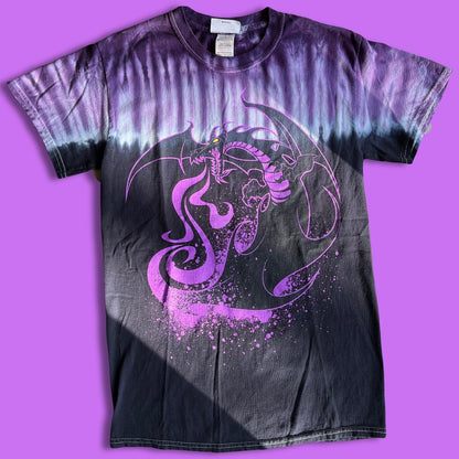 Vintage Disney Maleficent Shirt Mens Small Purple Tie Dye Murphy 2000 Y2K Dragon