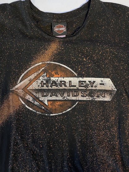 2012 Harley Davidson Of Folsom CA Mens Short Sleeve Shirt Black And Orange XL