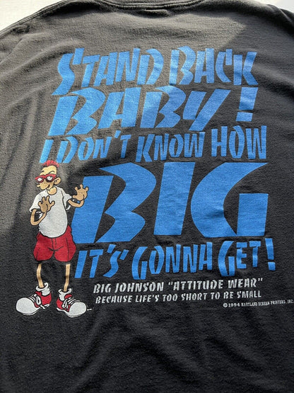 1994 Single Stitch. Big Johnson Attitude Wear  T-Shirt. Size Matters Adult XL