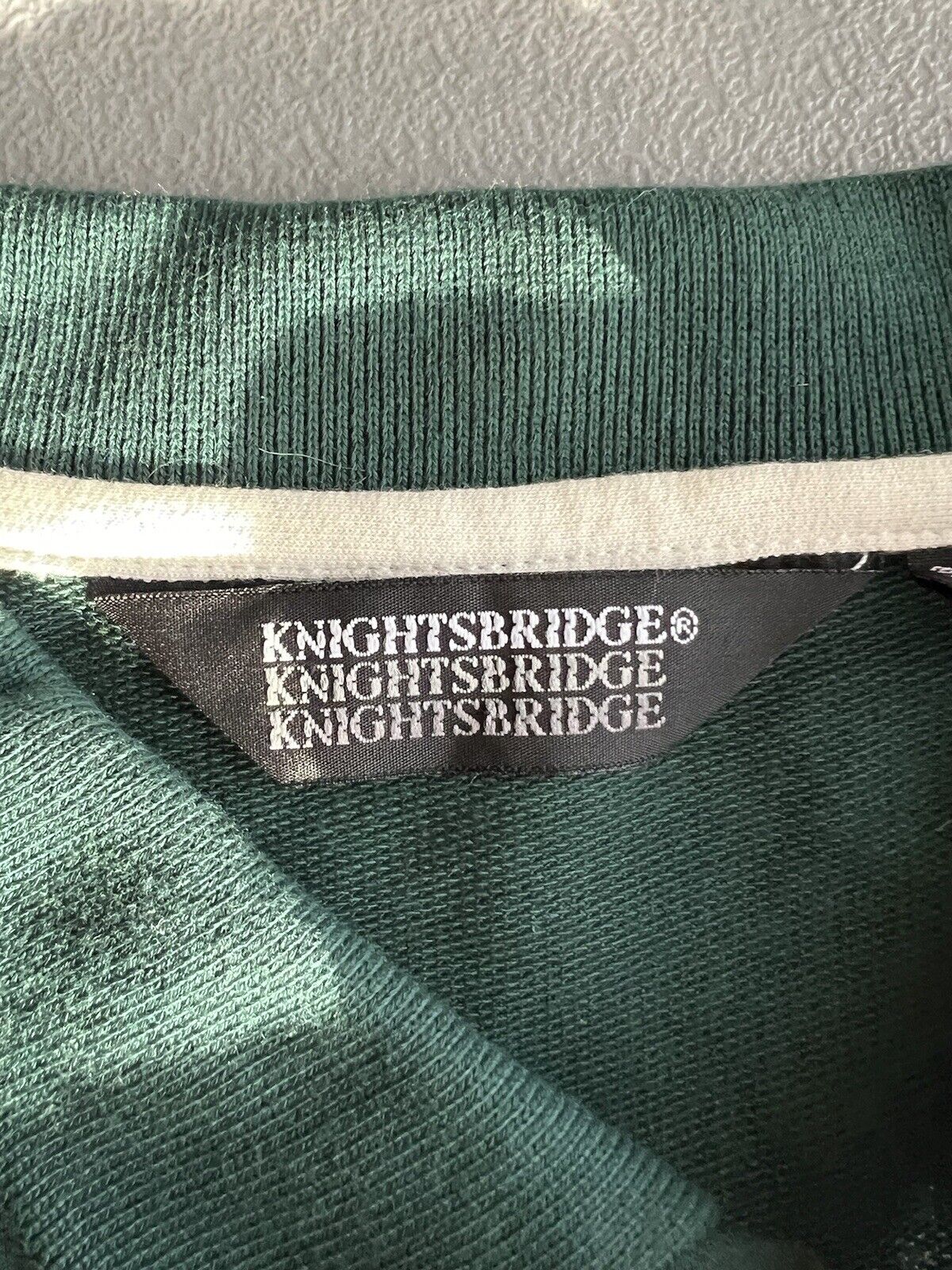 Vintage Knightsbridge 70s Polo Shirt Long Sleeve Mens Fresh Dad Golf Green