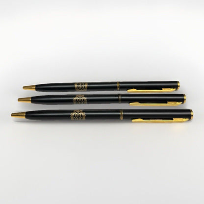 Club 33 Disney Set Of Disneyland Pen Ballpoint Retired Logo Black Gold Disneyana