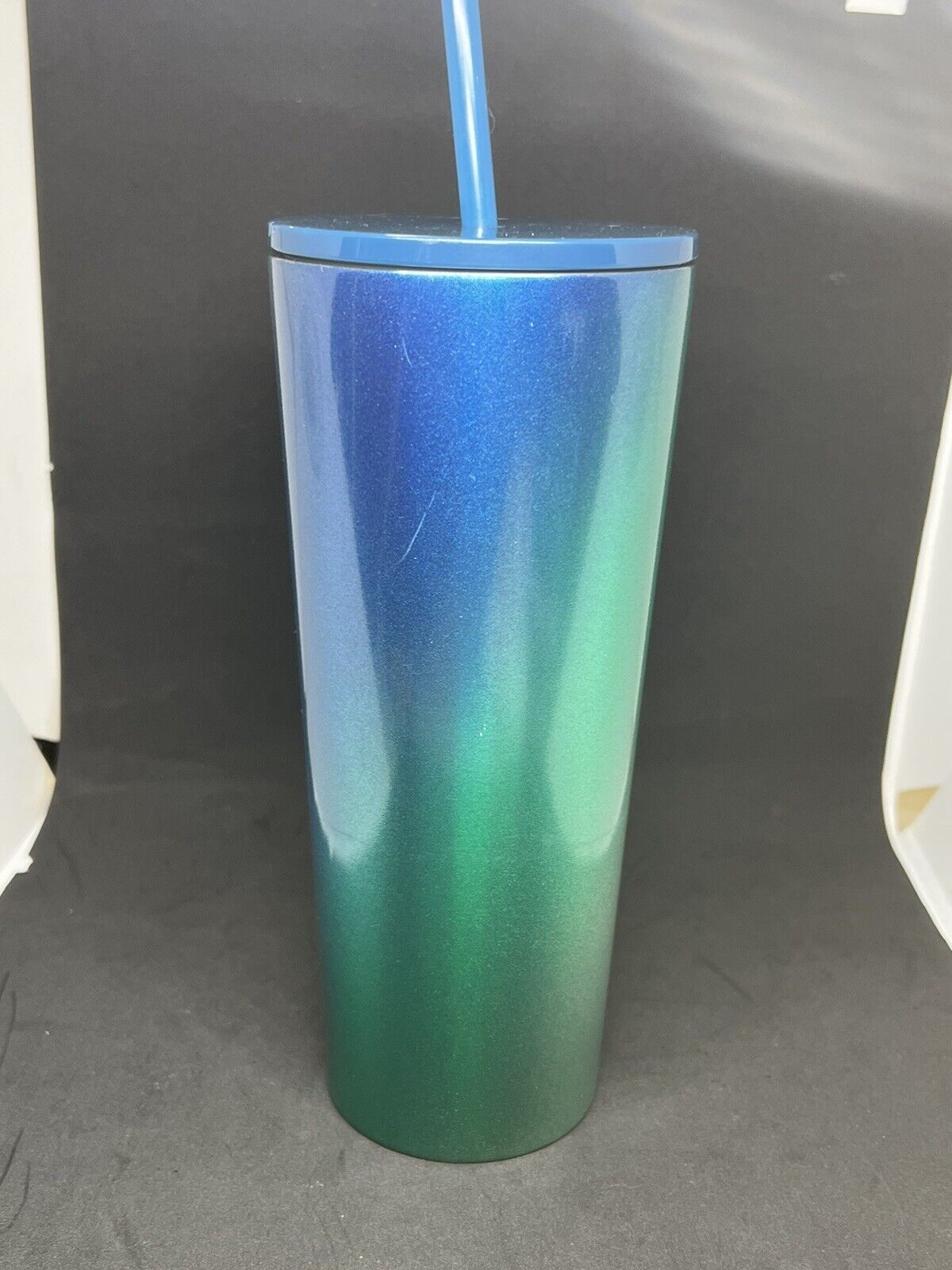 Starbucks Holiday 2021 Blue Green Silver Ombre Venti Tumbler 24oz