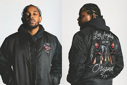 Kendrick Lamar 2016 TDE Bomber Jacket “Don’t Worry” Top Dawg Ent Rap Los Angeles