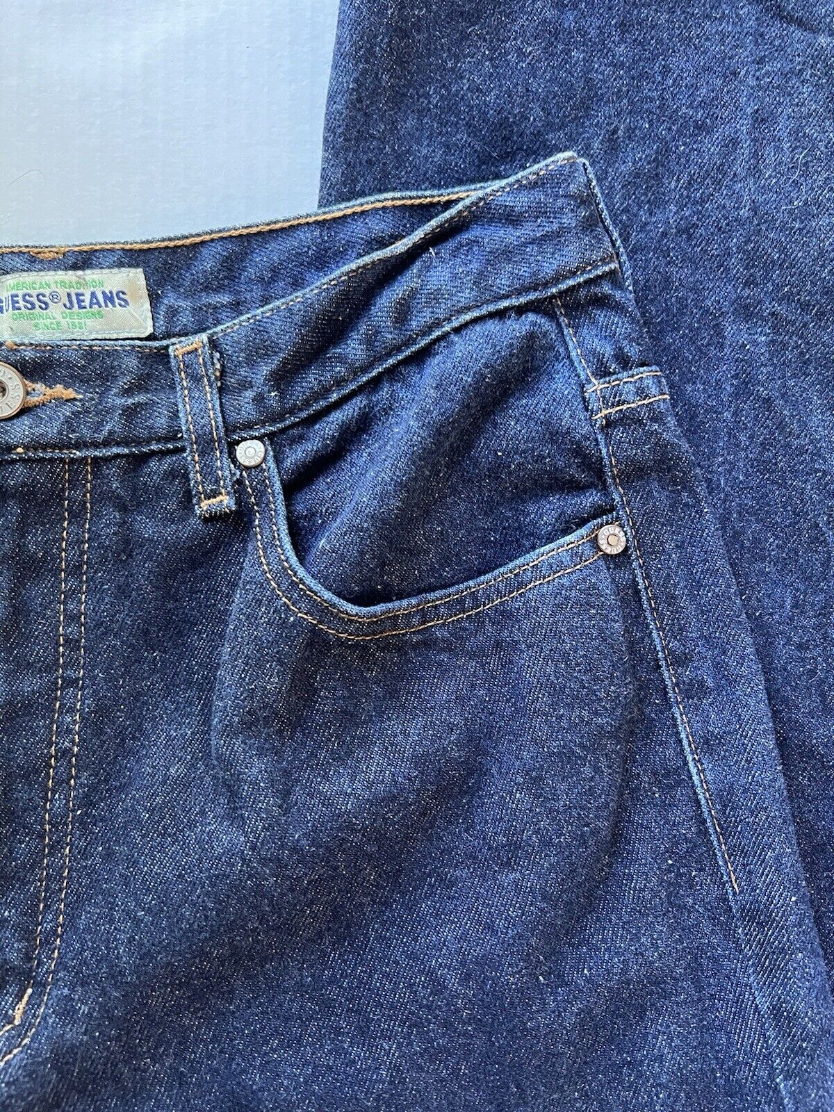 Vintage Guess American Tradition Jeans Mens 31x30 Blue USA Made 10001- 30