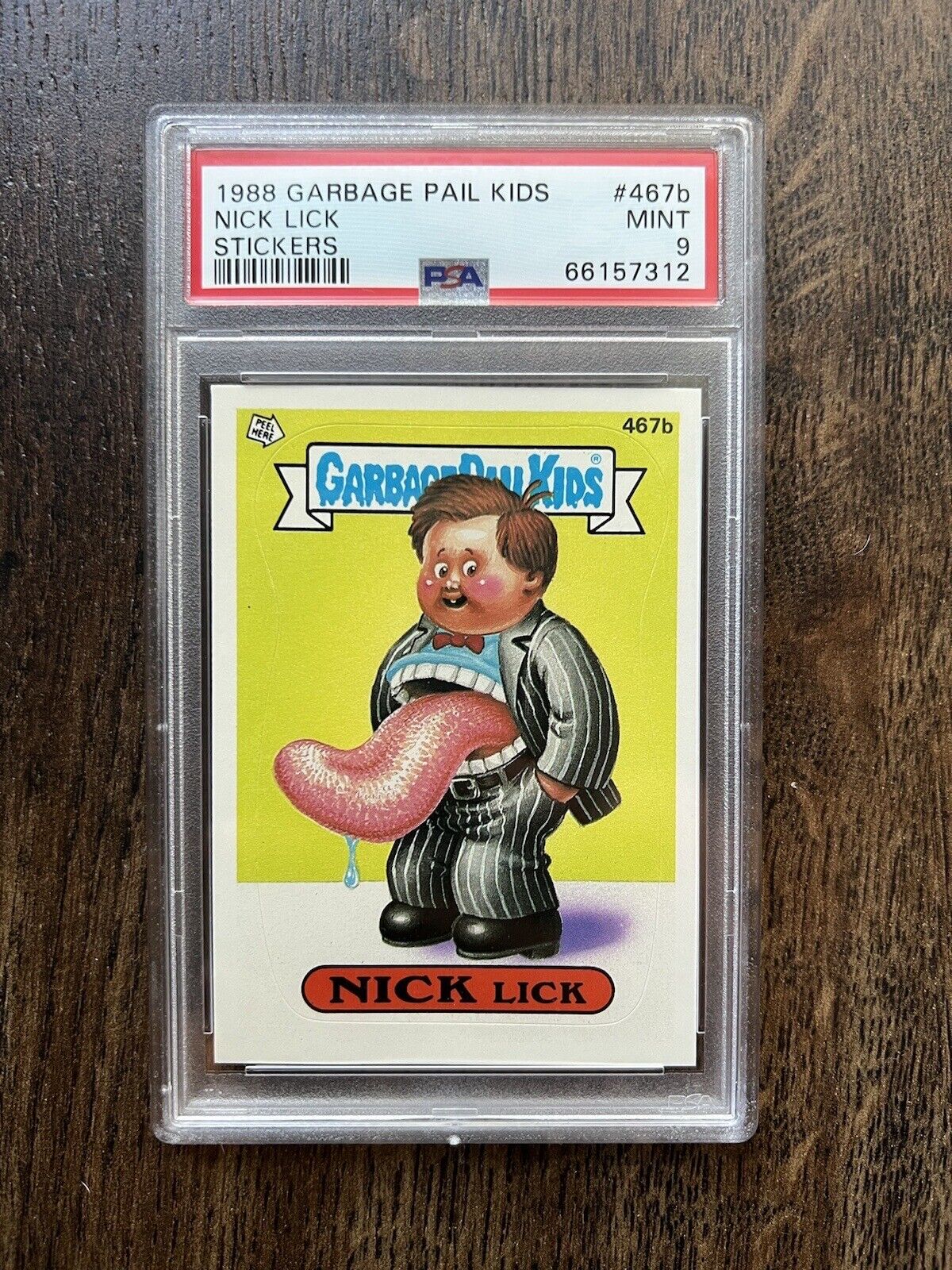 Rare 1988 Topps Garbage Pail Kids 12th Series #467b Nick Lick PSA 9 MINT