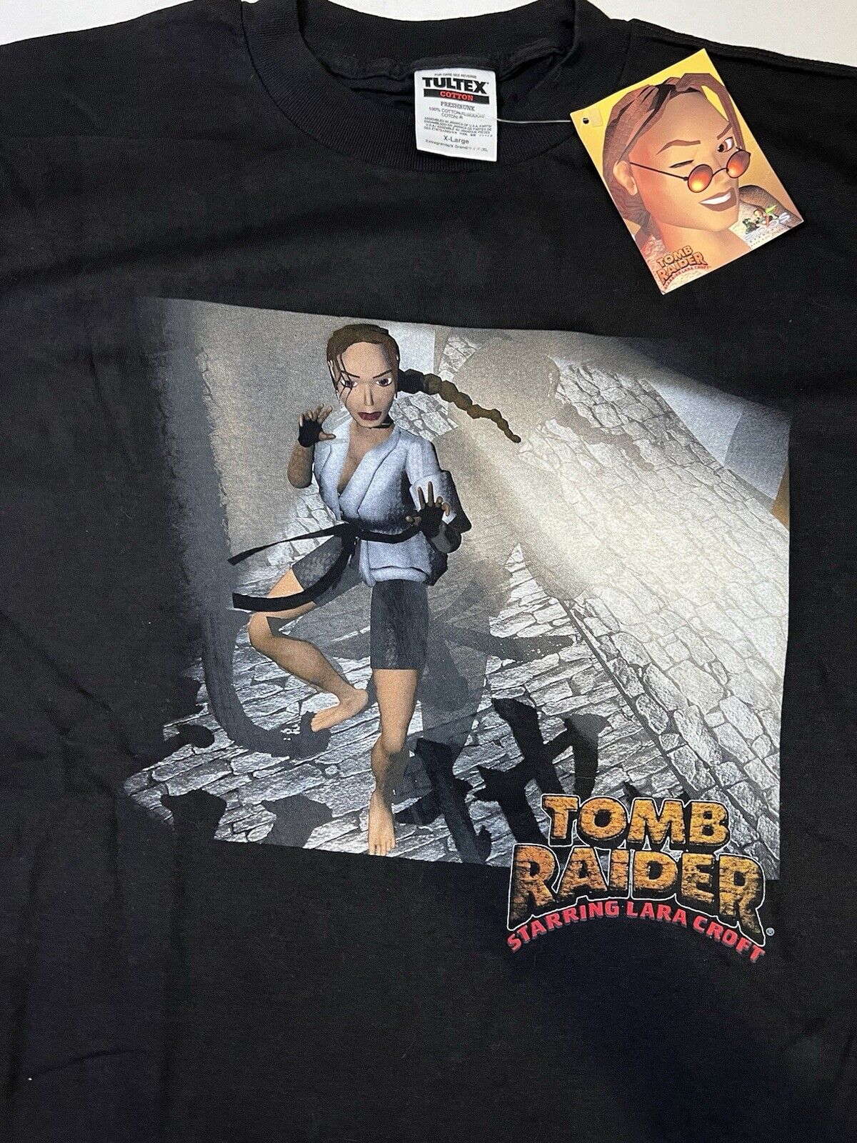 NEW Vintage Lara Croft Tomb Raider Ninja Karate T Shirt Mens XL Video Game 90s