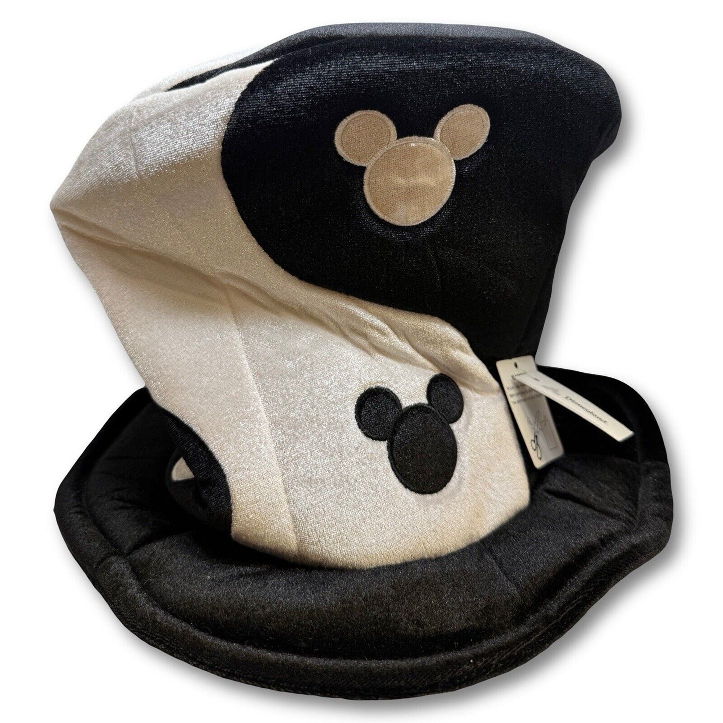 Walt Disney World Mad Hatter Black & White Mickey Mouse Top Hat Yin Yang Adult