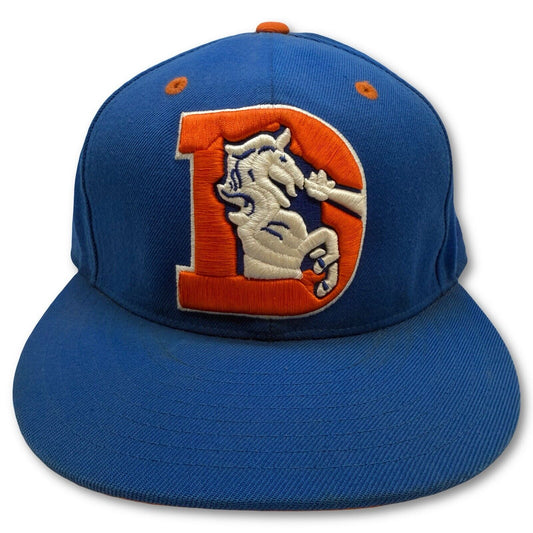 Denver Broncos Mitchell & Ness Hat Unisex Adult 7 5/8 Fitted Blue Hat Retro