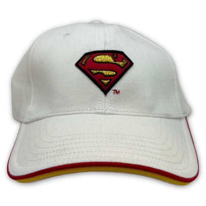 SuperMan DC Comics Warner Bros Control Fit Stabilizer Hat Cap White Stretch Osfm