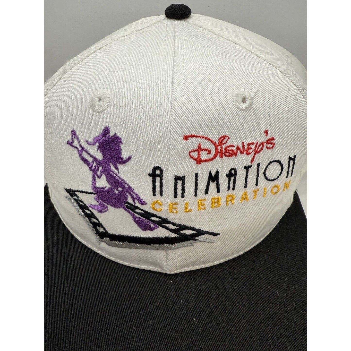 Disney Animation Celebration White Black Baseball Cap Hat Vtg. 1996 w/Tag READ