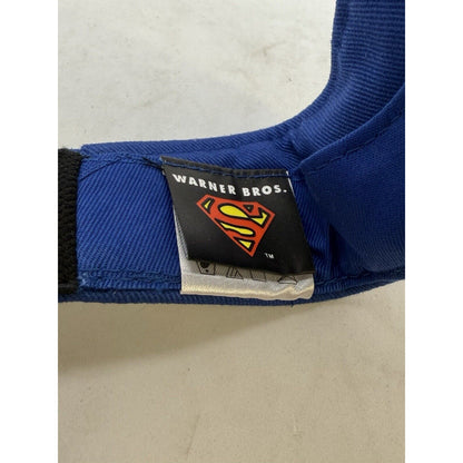 Vintage Warner Bros DC Comics Superman Fits Most Visor Hat Cap Adjustable Blue