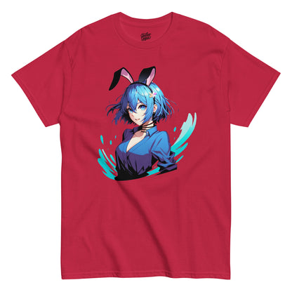 Blue Bob Hair Bunny Waifu Paint Splatter Men's Classic Short Sleeve T-Shirt - thriftgoblin