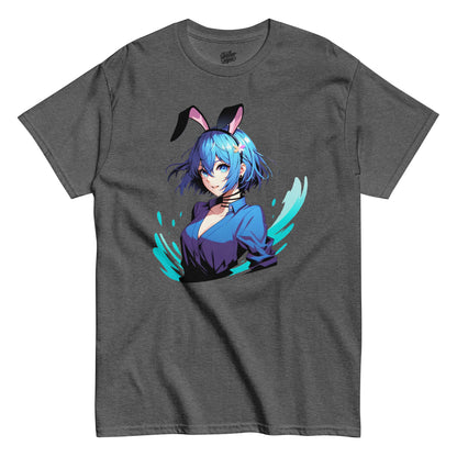 Blue Bob Hair Bunny Waifu Paint Splatter Men's Classic Short Sleeve T-Shirt - thriftgoblin