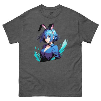 Blue Bob Hair Bunny Waifu Paint Splatter Men's Classic Short Sleeve T-Shirt - thriftgoblin