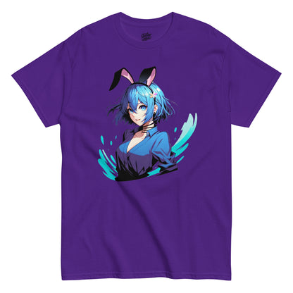 Blue Bob Hair Bunny Waifu Paint Splatter Men's Classic Short Sleeve T-Shirt - thriftgoblin